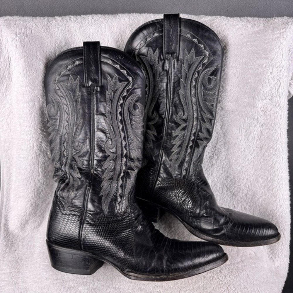 Dan Post Men's Boots‎ Teju Lizard Raleigh Cowboy Black DP2350 A Size 7 D